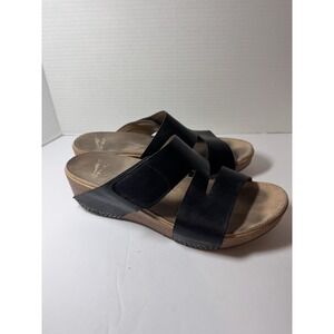 Dansko Lacee Burnished Calf Black Leather Strappy Sandal Size 11.5/12